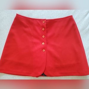 Vintage 60s skirt Loubella red mod tennis skort sailor button nautical golf 0 XS